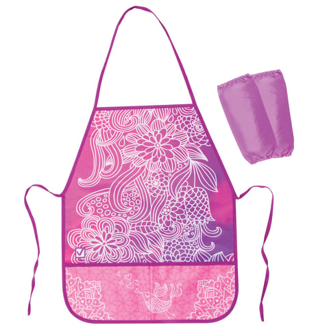 Фартук для труда и занятий творчеством BRAUBERG с нарукавниками, для учениц начальной школы, плотный