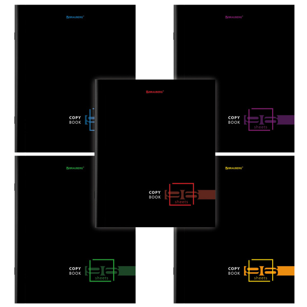 Тетрадь 96л. клетка BRAUBERG, обложка картон, "Dark"