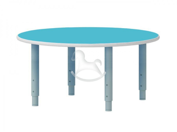 Стол круглый, регулируемый по высоте, ЛДСП, 900*900*400-580 мм, желтый