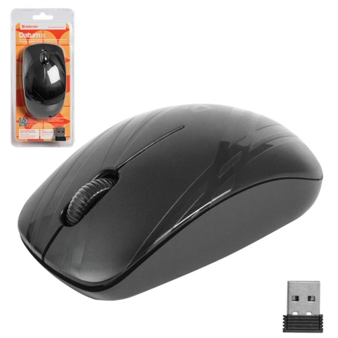 Мышь беспроводная лазерная DEFENDER Datum MM-035 B, USB, 2 кнопки+колесо-кн., черн с рисунком, 52035