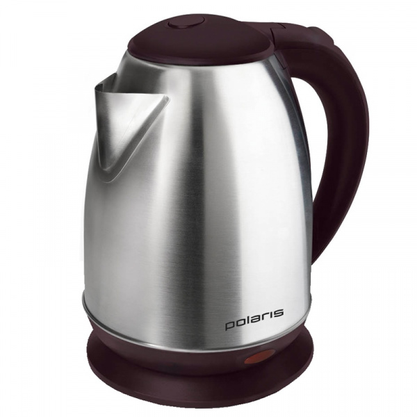 Чайник электрический Polaris PWK 1772СА, 1,7л, 1800Вт, нержавеющая сталь/бордовый
