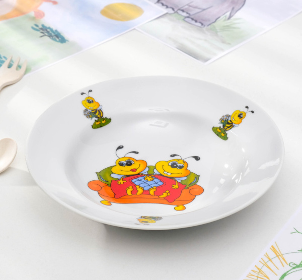 Тарелка глубокая 20 см "Идиллия. Пчелы", 230 мл