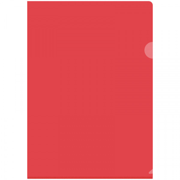 Папка-уголок OfficeSpace, А4, 150мкм, прозрачная красная