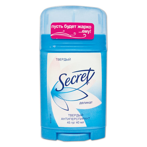 Дезодорант твердый антиперспирант, 45 г, SECRET (Сикрет) "Деликат", для женщин, ST-81500786