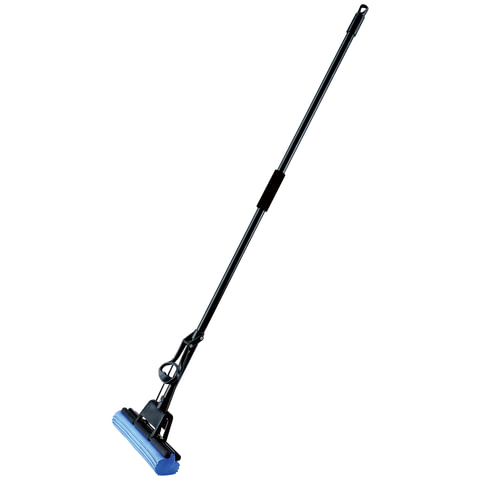 Швабра с отжимом ЛАЙМА "Дом и офис" метал.ручка 110см, насадка PVA 26см (механизм - ролики), 601466