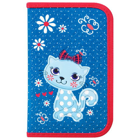 Пенал 1 отделение BRAUBERG, для учениц начальной школы, ламинированный картон, конгрев, "Китти", 19х