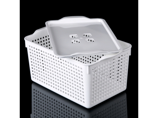 Корзинка "Лофт" 5,3л 295х185х145мм с крышкой (белый) 644106