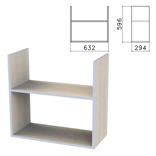 Полка навесная настенная "Бюджет", 632х294х596 мм, дуб шамони светлый, 402668-430