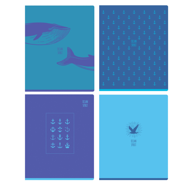 Тетрадь 96л. клетка BG "Дух океана", эконом