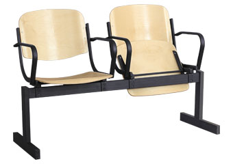 Блок стульев 2х местный, откид.с подлокотник