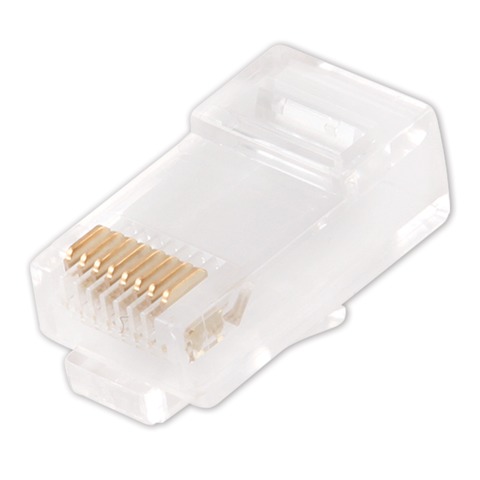 Коннекторы (вилки) RJ-45, комплект 100 шт., универсальные, категория 5e, со вставкой, 8p8c, PLUG5UP-