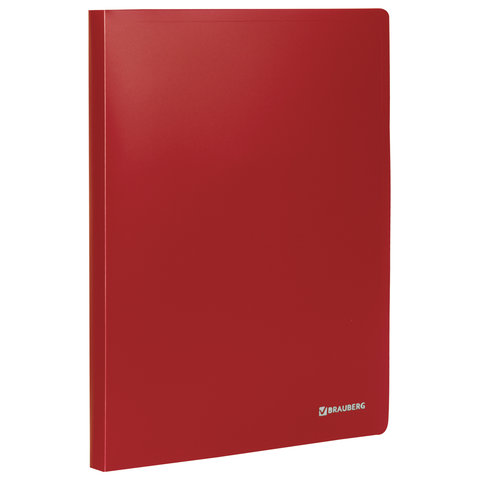 Папка на 2 кольцах BRAUBERG "Office", 25 мм, красная, до 170 листов, 0,5 мм, 98170