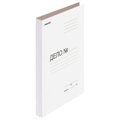 Скоросшиватель картонный ОФИСМАГ БЮДЖЕТ, гарантированная плотность 220 г/м2, белый, до 200л.