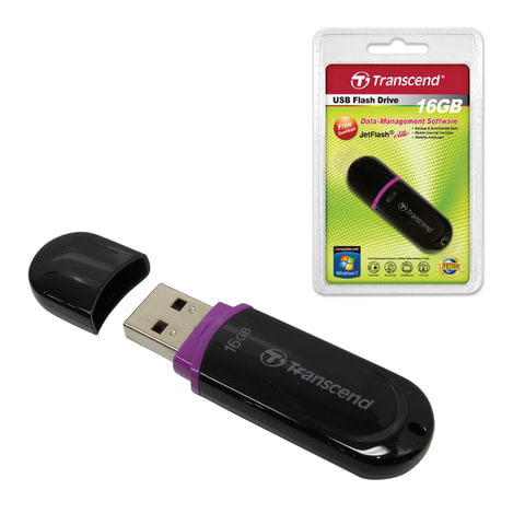 Флэш-диск TRANSCEND 16GB JetFlash 300 USB 2.0, скорость чтения/ записи - 15/7 Мб/сек 