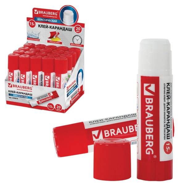 Клей-карандаш BRAUBERG  15 гр