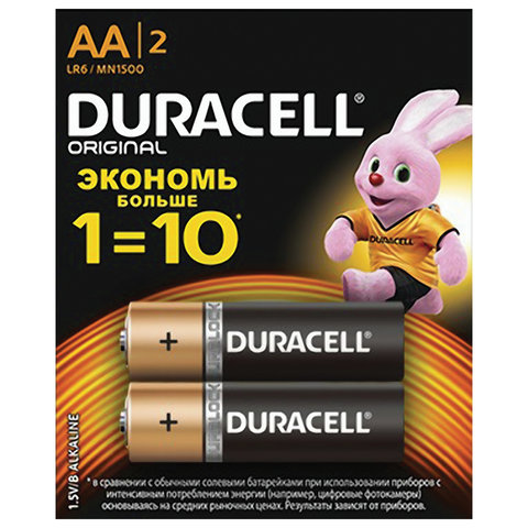 Батарейки DURACELL Basic, AA LR6, Alkaline, в блистере (отрывной блок), 1,5 В, DRC-81528136