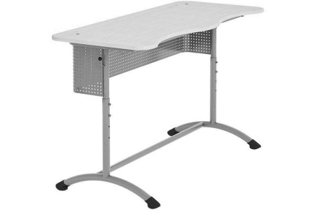 Стол ученический 2-местный регул. 4-6гр. м/к серый, клен