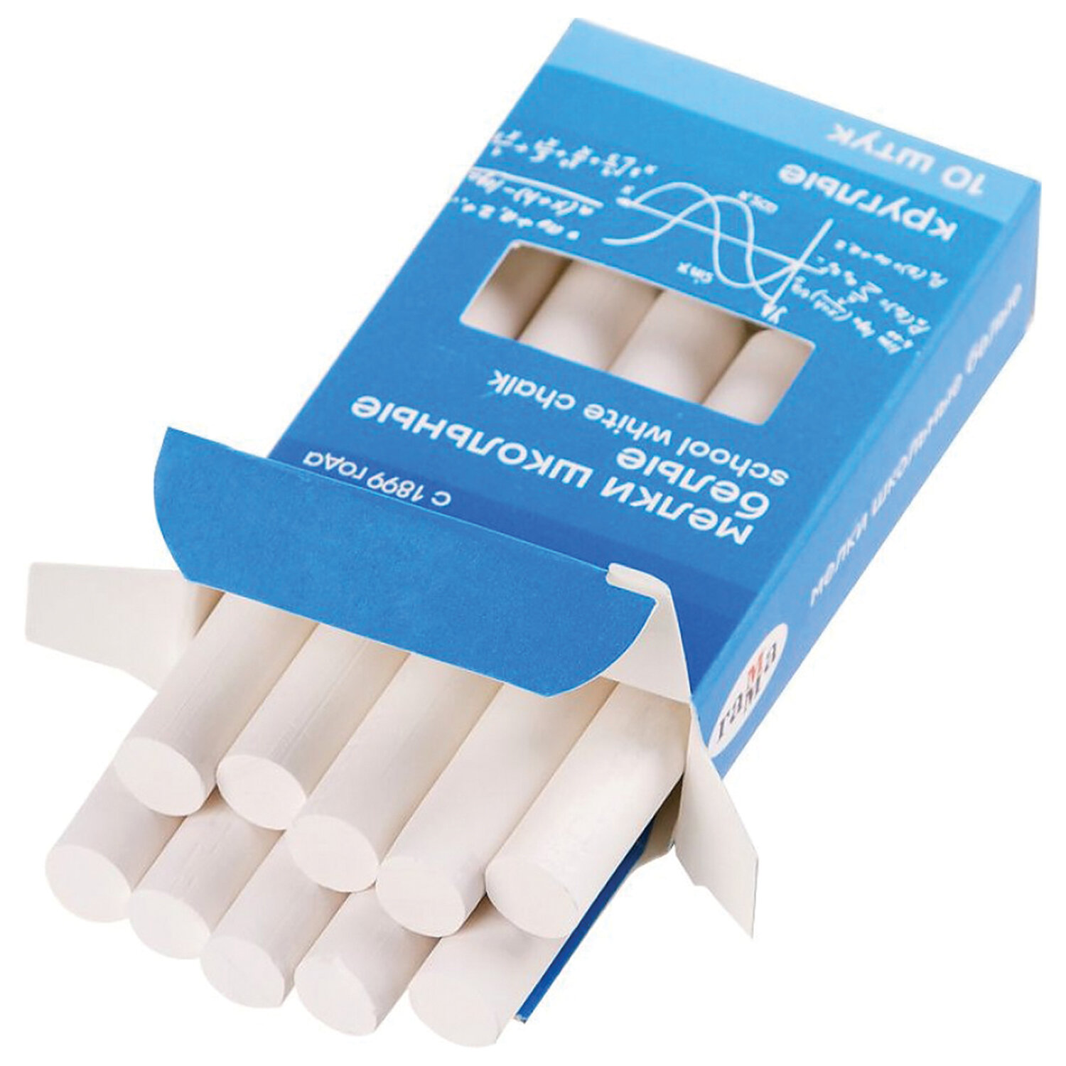 Мел белый ГАММА НАБОР 10 шт., мягкий, круглый, 2308191