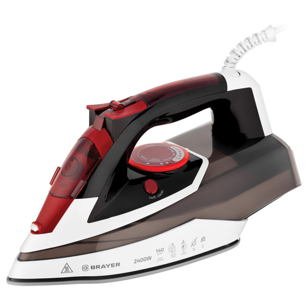 Утюг BRAYER BR4005, 2400 Вт, керамическое покрытие, самоочистка, антикапля, антинакипь, автоотключен