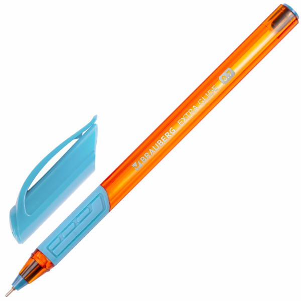 Ручка шариковая масляная с грипом BRAUBERG "Extra Glide GT Sky Blue", СВЕТЛО-СИНЯЯ, игольчй узел 0,7 Ручка шариковая масляная с грипом BRAUBERG "Extra Glide GT Sky Blue", СВЕТЛО-СИНЯЯ, игольчй узел 0,7