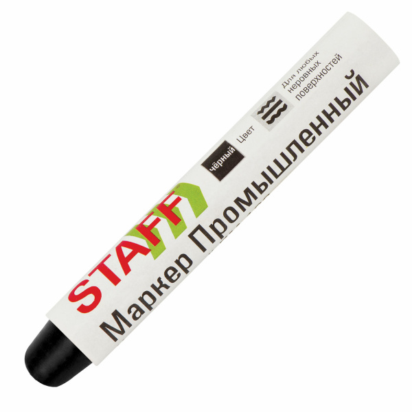 Маркер промышленный STAFF ПМ-100 твердый, д/любых неровных поверхностей, -20 до +40С, черный, 150815