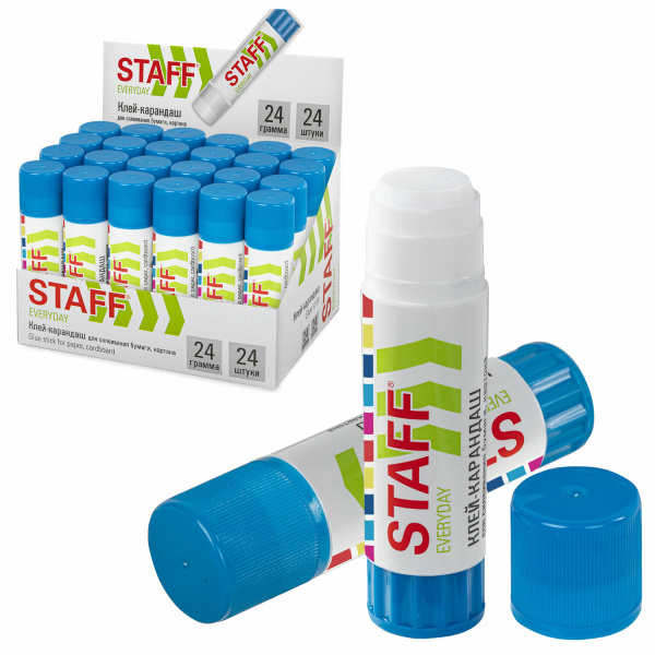 Клей-карандаш STAFF "EVERYDAY", 24 г