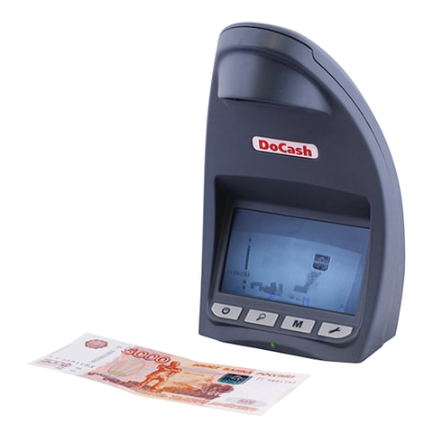 Детектор банкнот DOCASH DVM Lite D, сенсорный ЖК-монитор 11,9см, проверка в и/к-свете, "спецэл