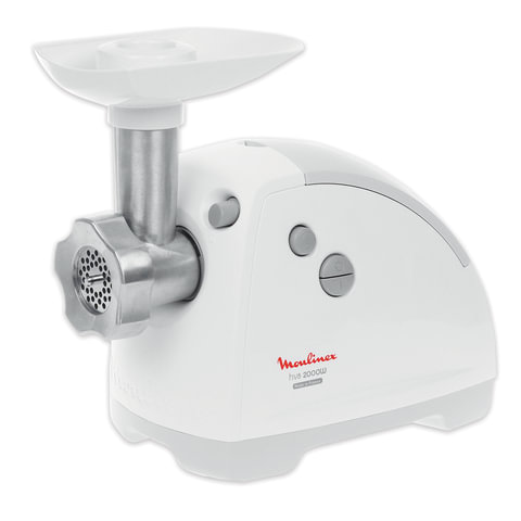 Мясорубка MOULINEX ME620132, мощность 2000Вт, производ.2,6 кг/мин, реверс, пластик, белая
