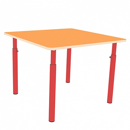 Стол квадратный, регулируемый с закругл. угл. (манго, м/к красный), М614 РК