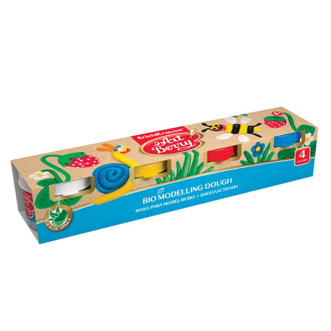 Пластилин на растительной основе ERICH KRAUSE Artberry "Modelling dough" 4цв,140г,карт.рукав,32711 Пластилин на растительной основе ERICH KRAUSE Artberry "Modelling dough" 4цв,140г,карт.рукав,32711