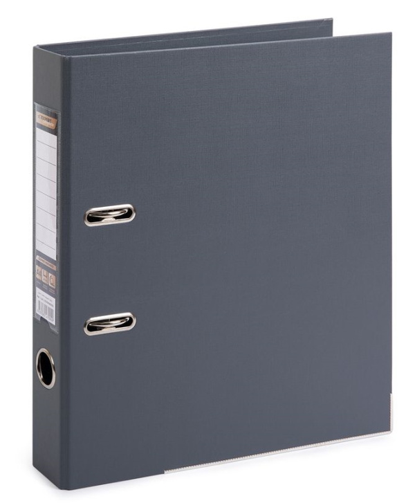 Папка-регистратор 50 мм Expert Complete Premier, PVC, мет. угл., арочный механ., серый
