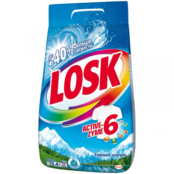 Стиральный порошок LOSK (Лоск) автомат 5,4кг "Горное озеро", ш/к4240