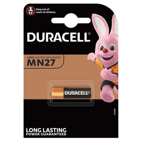 Батарейка DURACELL MN27, в блистере, 12В, (для сигнализаций)