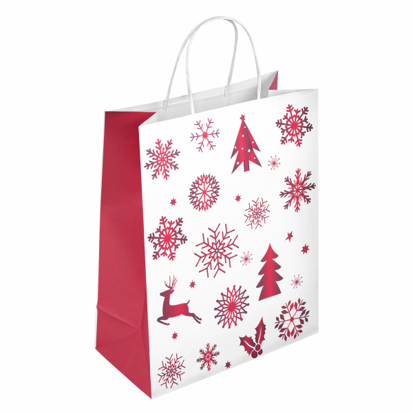 Пакет подарочный  новогодний, 26x13x32 см, "Winter Kraft", ЗОЛОТАЯ СКАЗКА, 591960