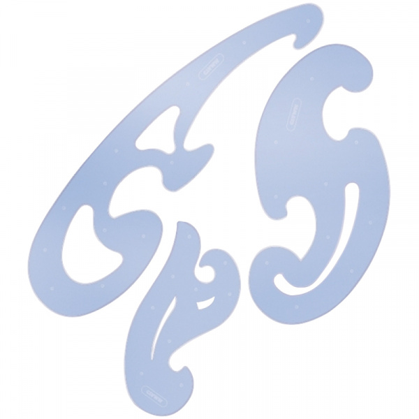 Набор лекал 25,17,12см Стамм, прозрачный тонированный, европодвес лк-01