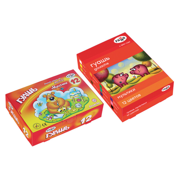 Гуашь ГАММА "Мультики", 12 цв., 20 мл, 221032