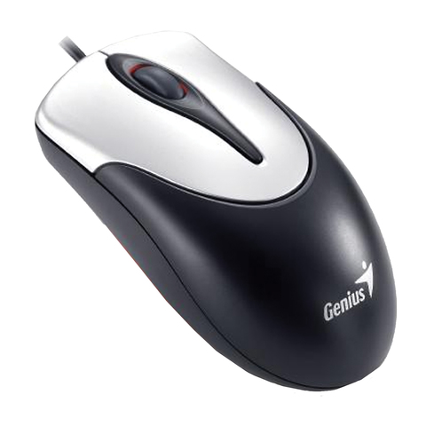 Мышь проводная оптическая GENIUS NetScroll 100 V2, USB, 2кнопки+ 1кол.-кнопка, чёрно-серебр., 32100
