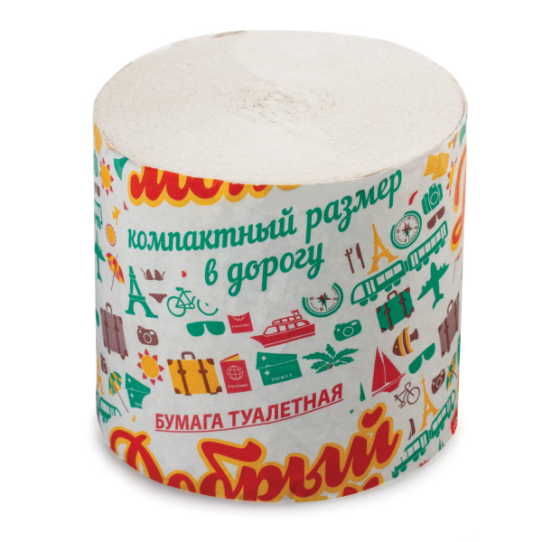 Бумага туалетная Добрый моток, 27м, без втулки, ш/к 50378