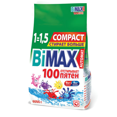 Стиральный порошок BIMAX "100 пятен" автомат 6 кг, 506-1