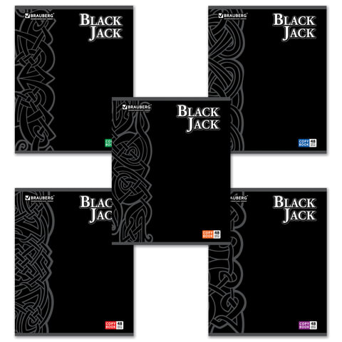 Тетрадь 48л. клетка BRAUBERG, офсет, выб.лак Black Jack (Блэк Джэк), ассорти Тетрадь 48л. клетка BRAUBERG, офсет, выб.лак Black Jack (Блэк Джэк), ассорти