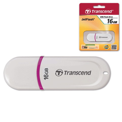 Флэш-диск TRANSCEND 16GB JetFlash 330 USB2.0, скорость чтения/записи - 15/7Мб/сек, БЕЛЫЙ С ПУРПУРНЫМ