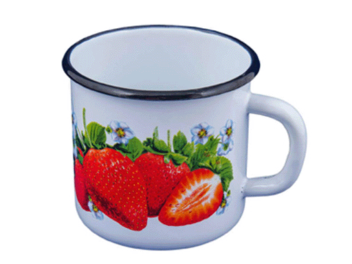 Кружка эмал.1,0л декор Клубника садовая С0107*59