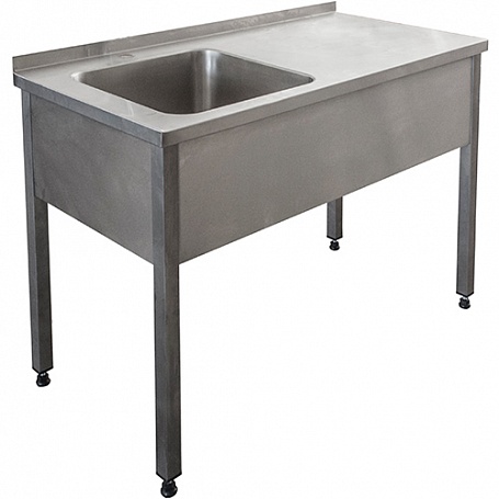 Ванна моечная с рабочей поверхностью ПРОФИ, левое расположение емкости СРО12/7ПНТ+ВМОц1-500Л (1200х7