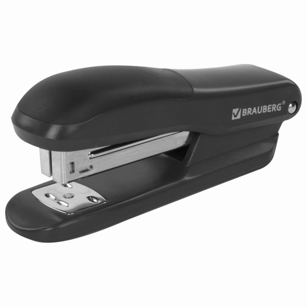Степлер №24/6, 26/6 BRAUBERG "SX-39", до 25 листов, черный, 228590 