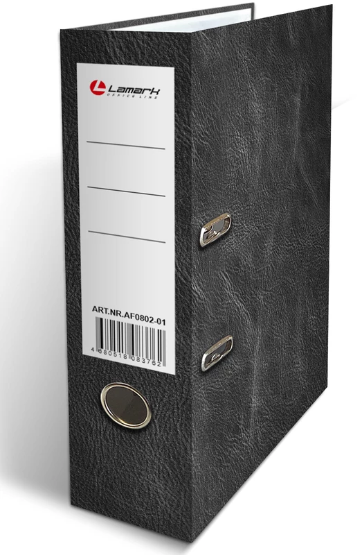 Папка-регистратор Lamark ламинированный картон 75мм "Кожа", синяя