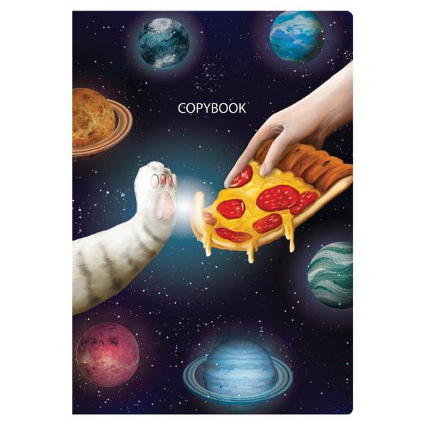 Тетрадь 40л. BRAUBERG, линия, обложка SoftTouch, бежевая бумага 70 г/м2, сшивка, ЛАПКА