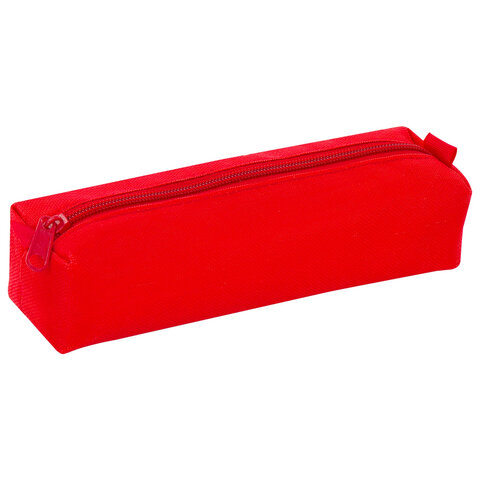 Пенал-тубус ПИФАГОР на молнии, текстиль, красный, 20*5 см, 104387