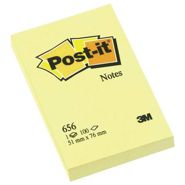 Блок самоклеящийся POST-IT ORIGINAL 51х76мм, 100 л., желтый, 656